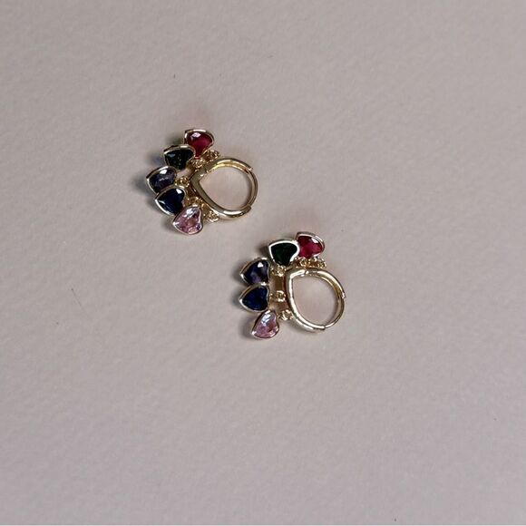 Heart Hoop Earrings S1083 - Picture 2 of 3